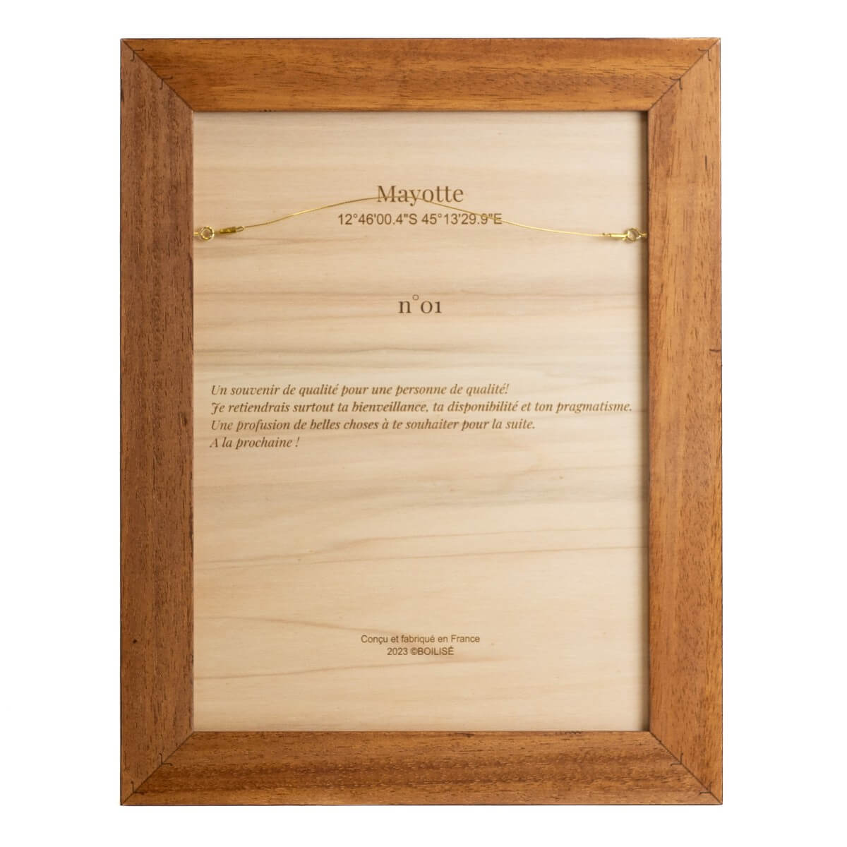 Dos personnalisé de la carte de Mayotte