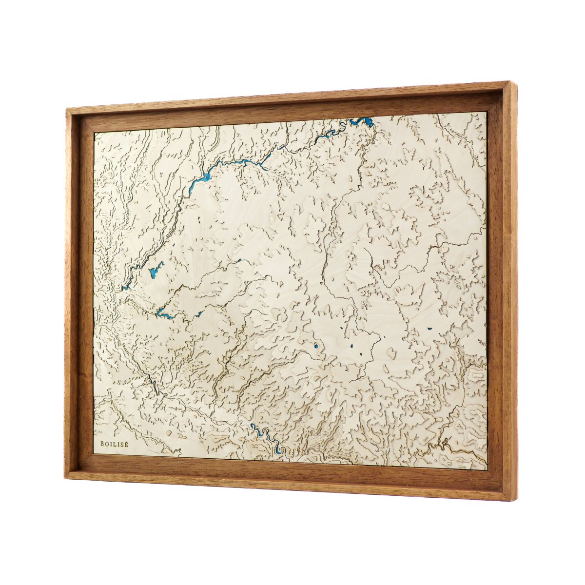 L'Aubrac et son relief reproduit avec de fines feuilles de bois