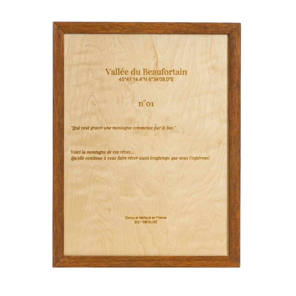 Dos personnalisé de la carte de la vallée du Beaufortain