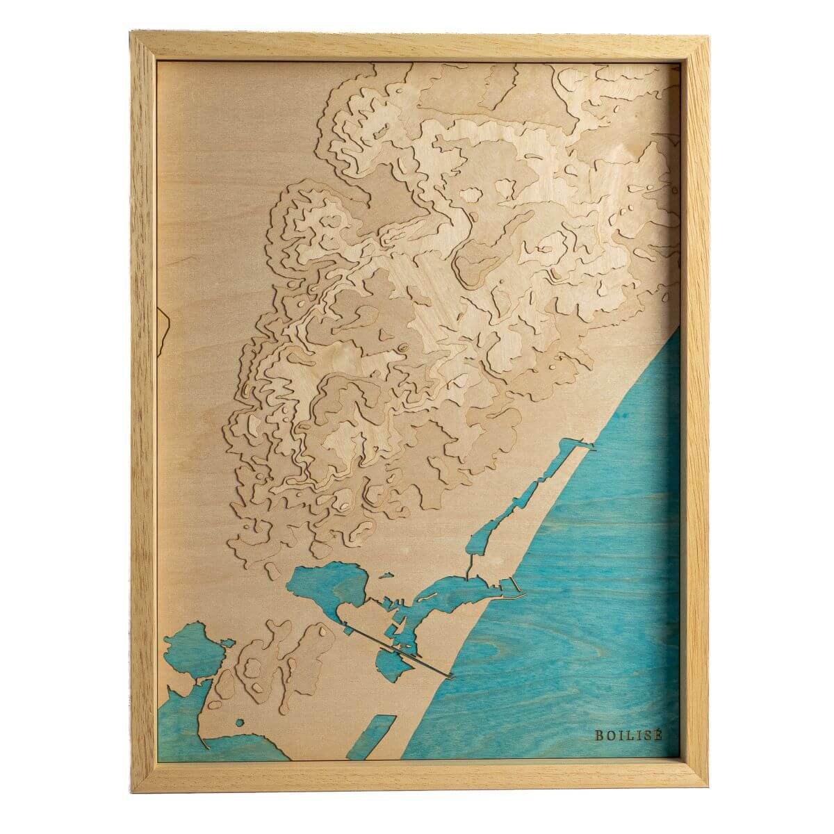 Carte topographique en bois et en relief du massif de la Clape