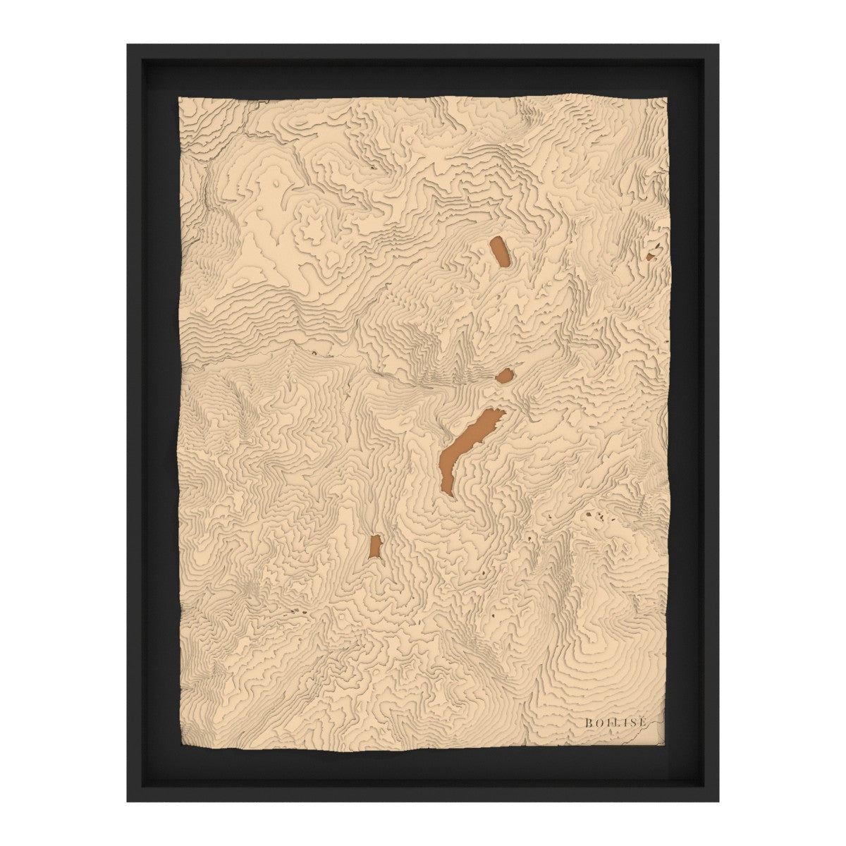 Le relief de la vallée du Beaufortain dans une carte unique en bois.