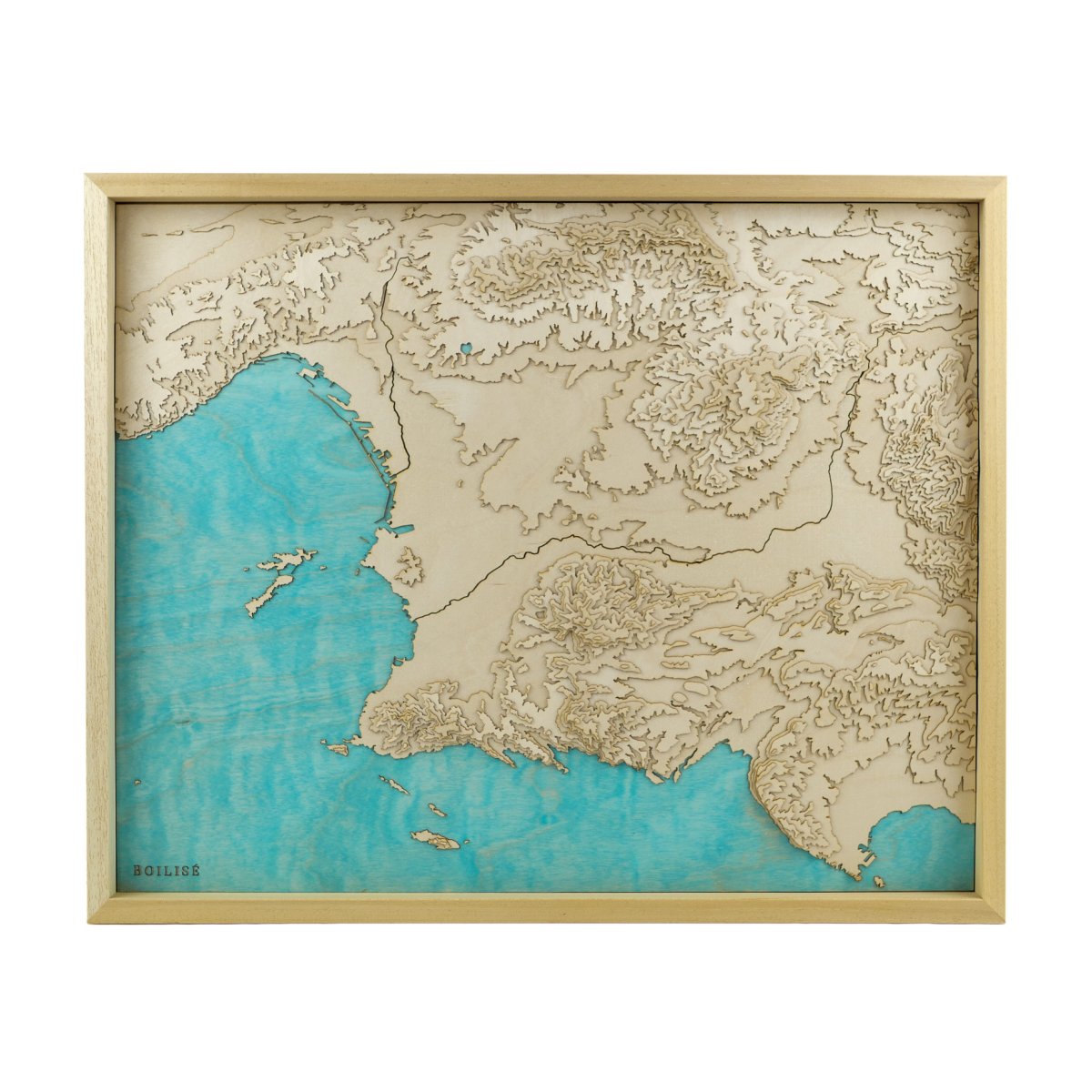 Carte topographique en bois de Marseille